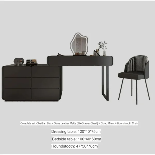 Dressing Table With LED Mirror Black 220Cm - Image 2