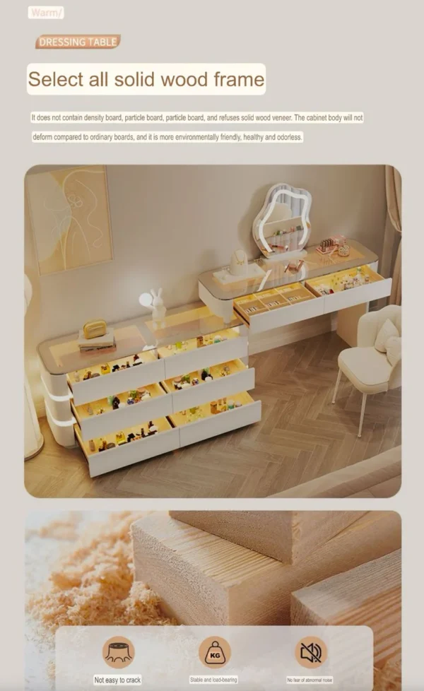 Vanity Table - Glass Top Adjustable 120cm To 220CM - Image 6