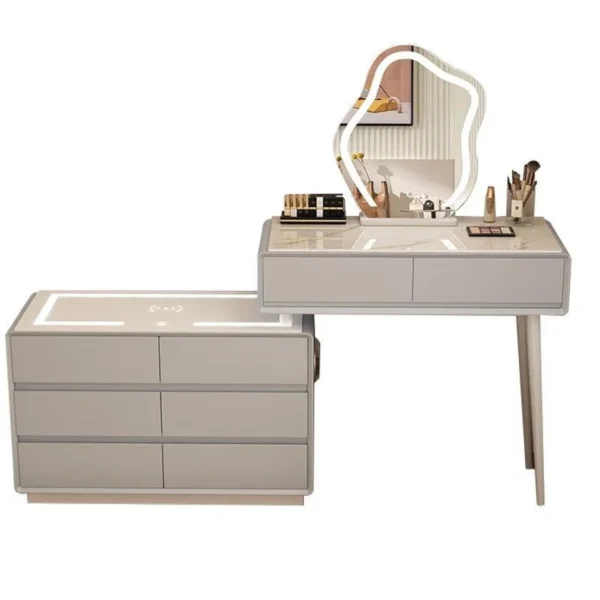 Smart Vanity Table - Dressing Table With LED Mirror and Chair 200cm - Image 4