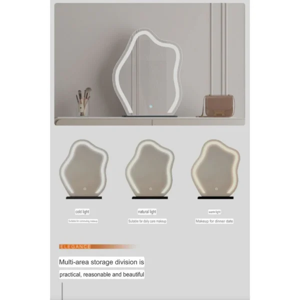 Dressing Table With LED Mirror Black 220Cm - Image 3