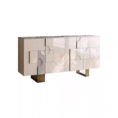 Modern And Elegant Console Table With Wood & Stainless Steel Legs