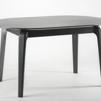 Modern Dining Table Glass Top With Wooden Legs