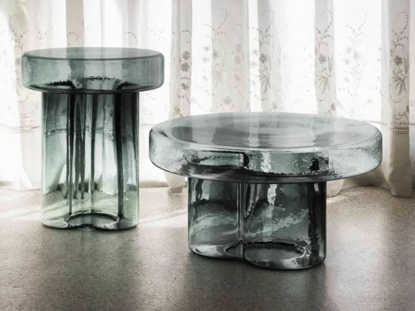 Elegant Coffee Table Set Fiber Glass - Image 5