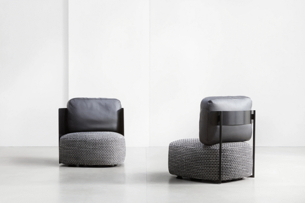 Modern Fabric , Leather And Stainless Steel Chair By CozyHomms - Image 2
