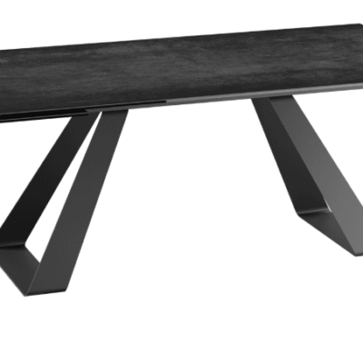 Modern Style Dining Table Adjustable Marble Top & Fiber Glass & Metal Legs