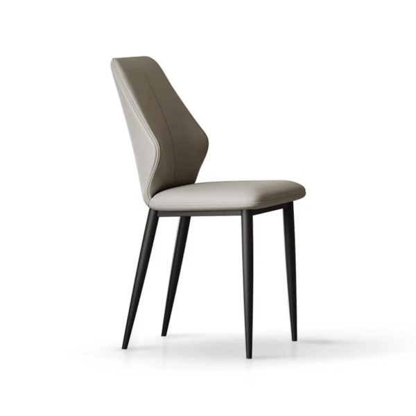 Elegant And Modern Dining Chair With Leather And Metal Feet