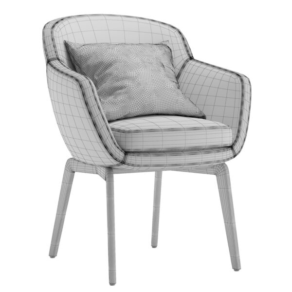 Modern Fabric Stainless Steel Chair By Cozy Homms - Image 3