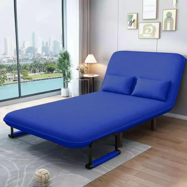 2-Seater Convertible Sofa Bed (Lake Blue) - Image 3