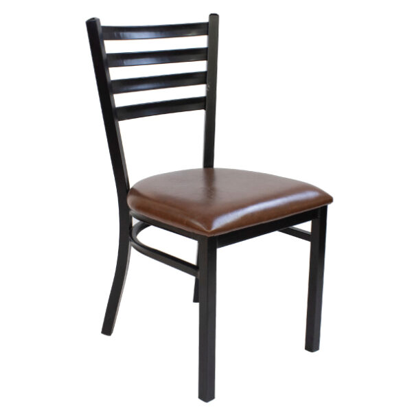 Brown Leather Restaurant Dining Chair - Image 6