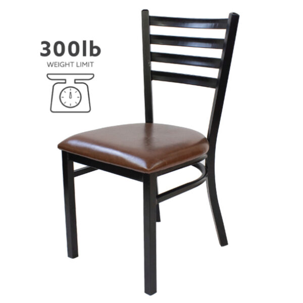 Brown Leather Restaurant Dining Chair - Image 4
