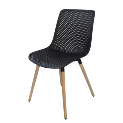 Fiber Plastic Dining Chair with Wooden Legs