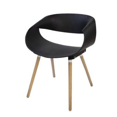 Modern PP Dining Chair with Wooden Legs