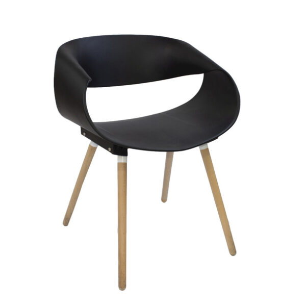 Modern PP Dining Chair with Wooden Legs - Image 2