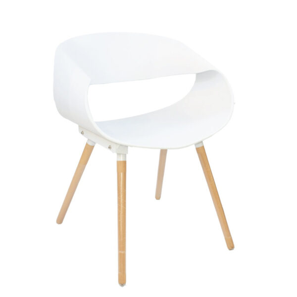 Modern PP Dining Chair with Wooden Legs - Image 4