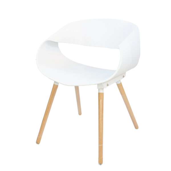 Modern PP Dining Chair with Wooden Legs - Image 3