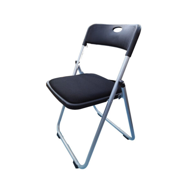 PU Leather Folding Chair Black - Image 3