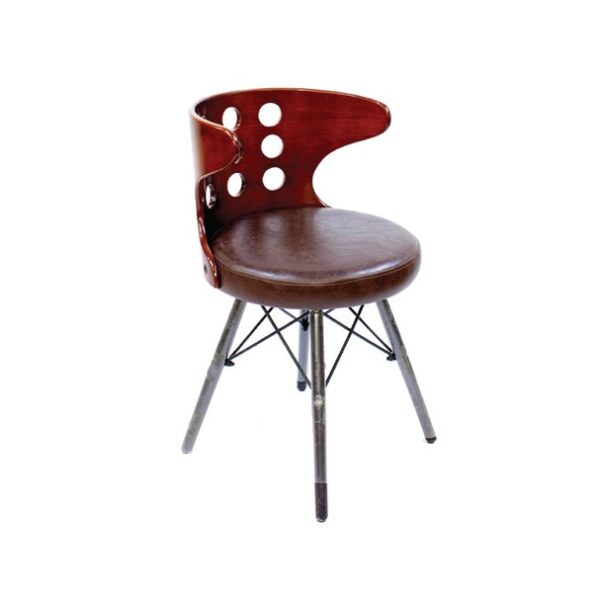 Curved Back Modern Style Leather Chair JP1129 - Image 2