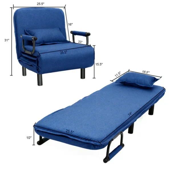 Convertible Sofa Bed Lake Blue - Image 2