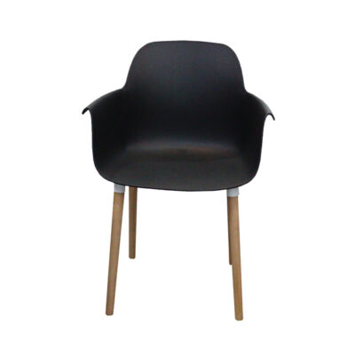 Dining Chair with Wooden Leg- Black JP1267A.