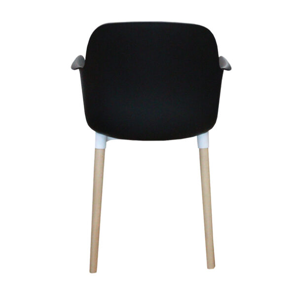 Dining Chair with Wooden Leg- Black JP1267A. - Image 2