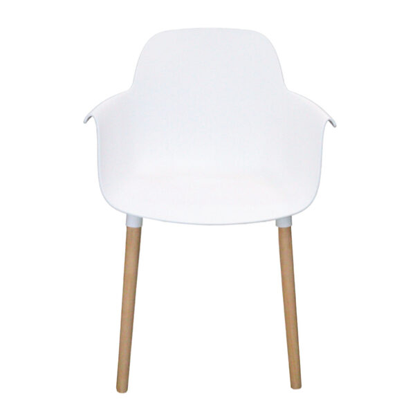 Dining Chair with Wooden Leg- White JP1267B - Image 3