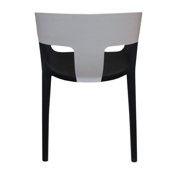 Modern Style Fiber Plastic Chair with Armrest in Black - Image 4