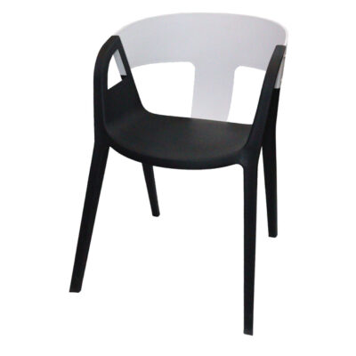 Modern Style Fiber Plastic Chair with Armrest in Black