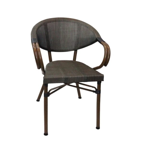 Abaca Rope Chair with Wooden Color Metal Legs - Image 3