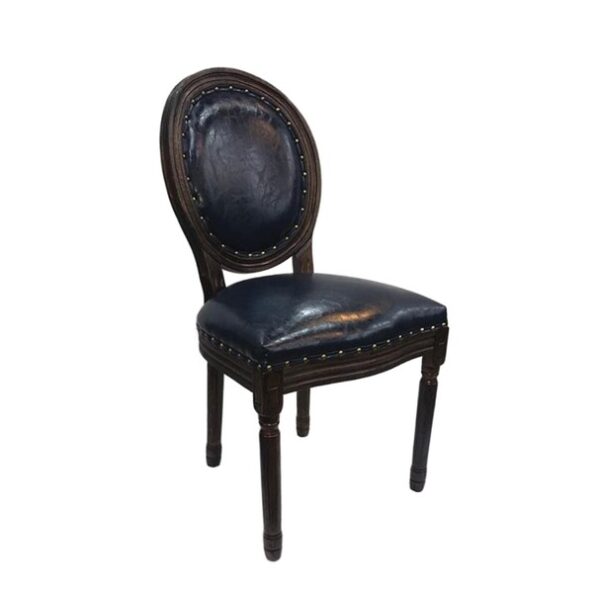 Vintage Upholstered Fabric Dining Side Chair - Image 7