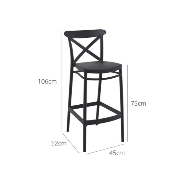 Cross Back High Bar Chair - Image 2