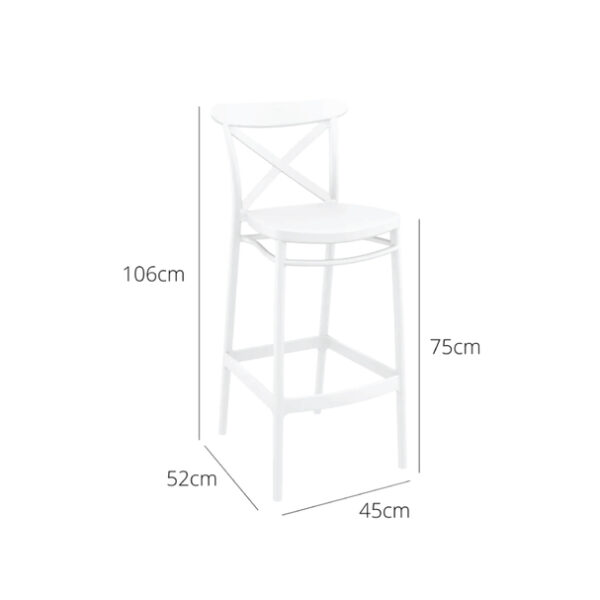 Cross Back High Bar Chair - Image 9