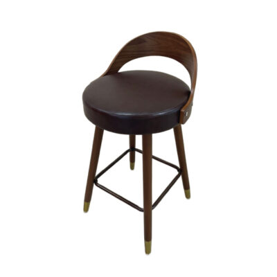 Brown PU Leather Bar Chair