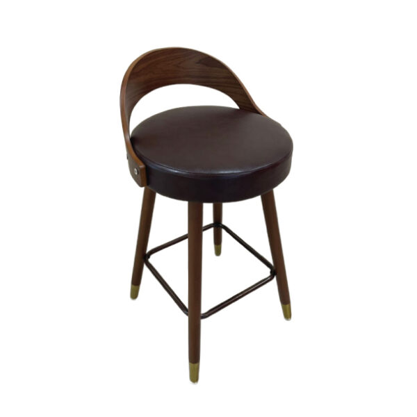 Brown PU Leather Bar Chair - Image 4