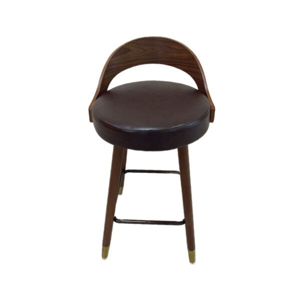 Brown PU Leather Bar Chair - Image 3