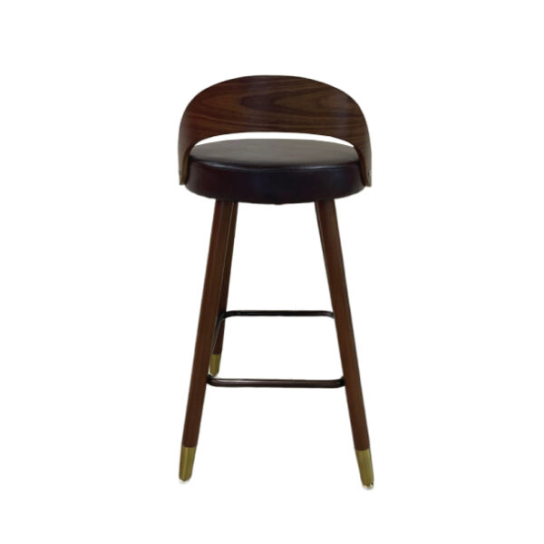 Brown PU Leather Bar Chair - Image 2