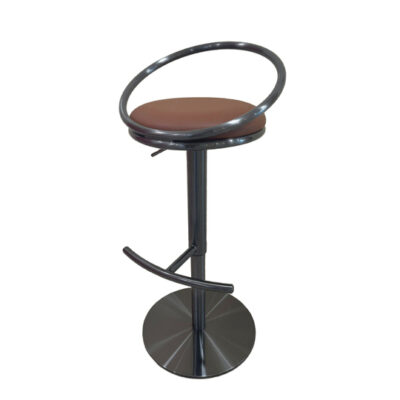 Cafe bistro leather bar chair leisure high chair with lifted and rotated