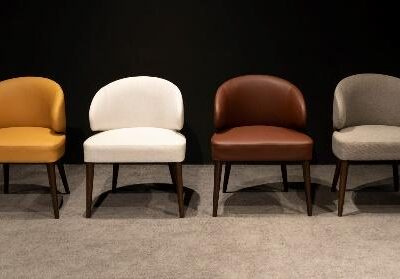 Curved Back Dining Chair Collection in Mixed Upholstery