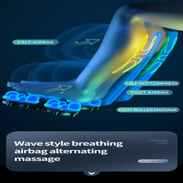 Full Body massage Chair White With Beige Interior - Image 8