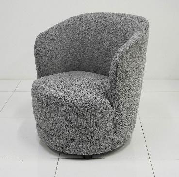 Modern Curved Arm Chair in Bouclé Fabric