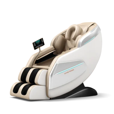 Full Body massage Chair White With Beige Interior