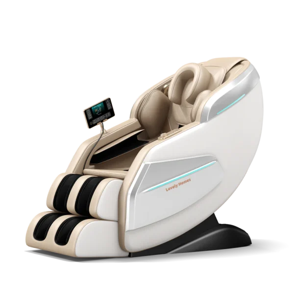 Full Body massage Chair White With Beige Interior