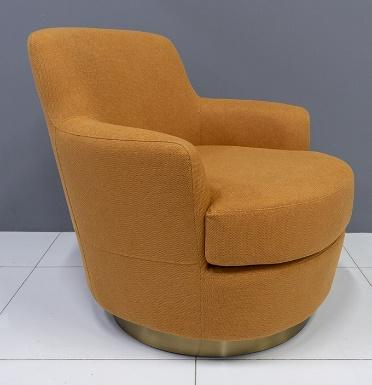 Modern Mustard Arm Chair with Round Base
