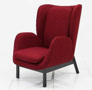 Mid-Century Red Tufted Arm Chair