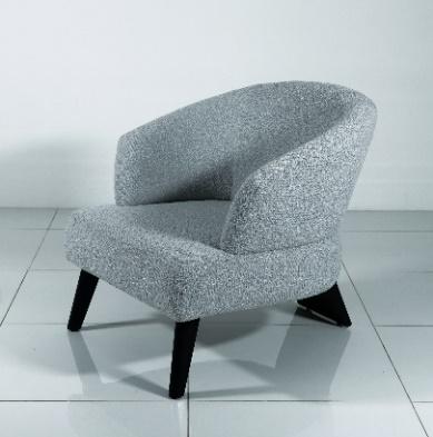 Minimalist Grey Arm Chair with Wide Seat