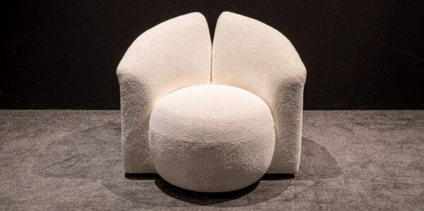 Modern White Spherical Tufted Arm Chair