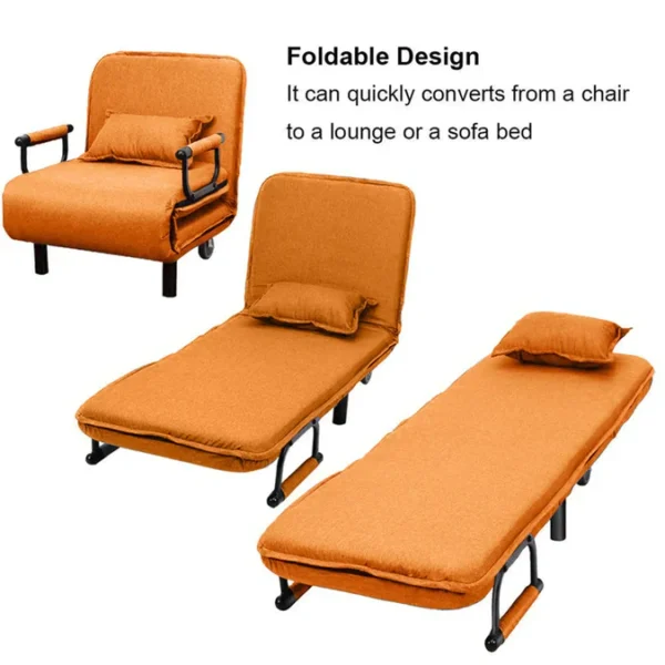 Convertible Sofa Bed Orange - Image 2