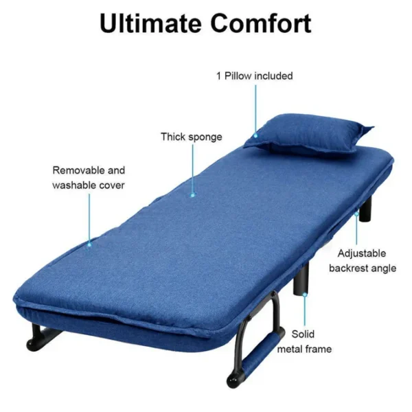 Convertible Sofa Bed Lake Blue - Image 6