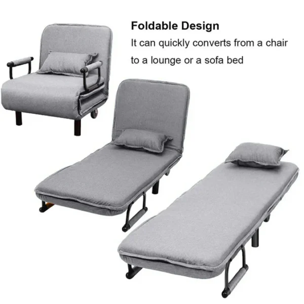 Convertible Sofa Bed Grey - Image 6
