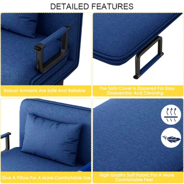 Convertible Sofa Bed Lake Blue - Image 4
