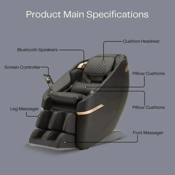 Ekanite 2 in 1 Massage Chair and Sofa (Black) - Image 4